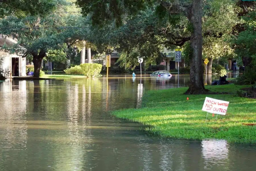 flooded neighborhood