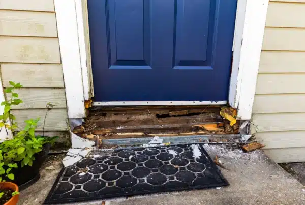 rotting front steps of house