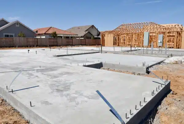 concrete foundation of house