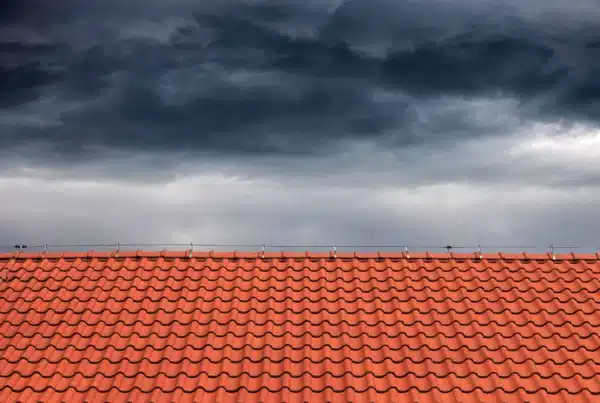roof of house in a storm